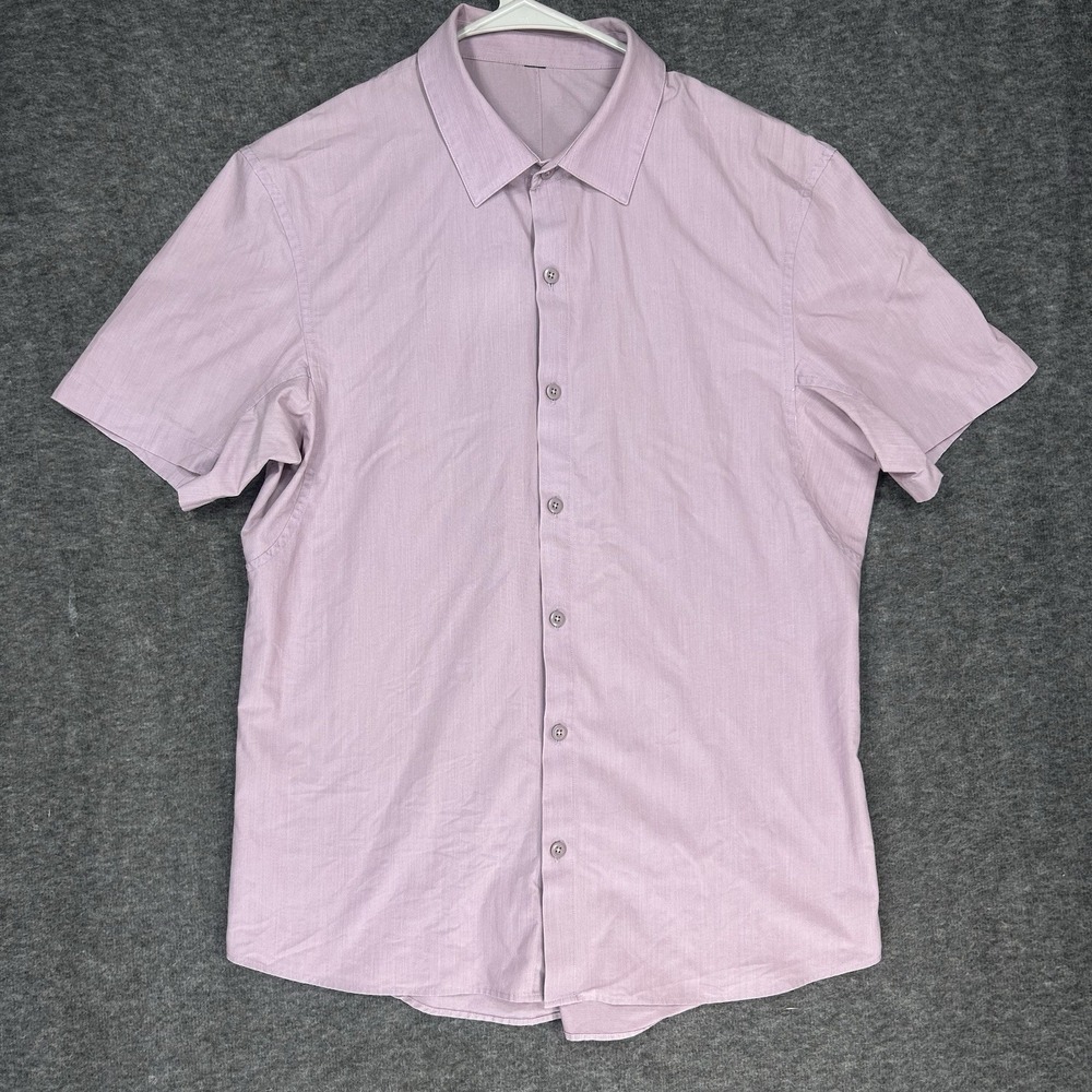 Lululemon Down To The Wire Slim Fit Shirt Mens M Heathered Vintage Plum
